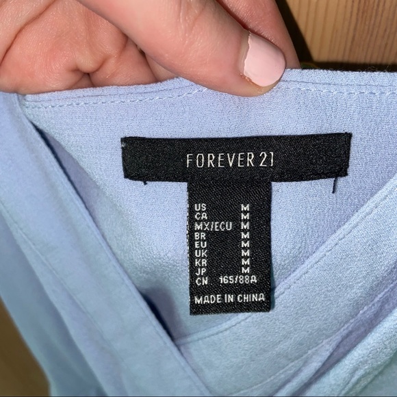 NWOT! Forever 21 Light Blue Wrap Romper - Medium - Picture 3 of 3